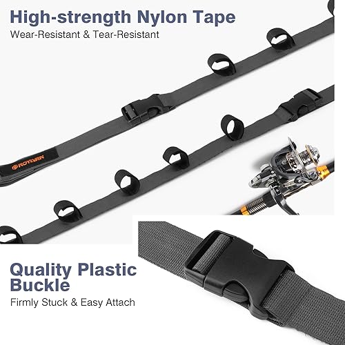 Miniatura 4 de Paquete de 2 soportes para caña de pescar para automóvil, soporte de caña de pescar para automóvil, capacidad de 5 cañas, ajustable de 30 a 54