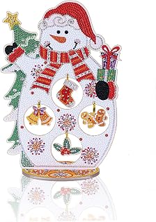 AiYuanzsh Christmas Snowman Diamond Art Tabletop Ornament | Acrylic Diamond Painting Desktop Decoration Kit, Large DIY Crystal Diamond Art Crafts for Adults 7.48 × 11.42 inch