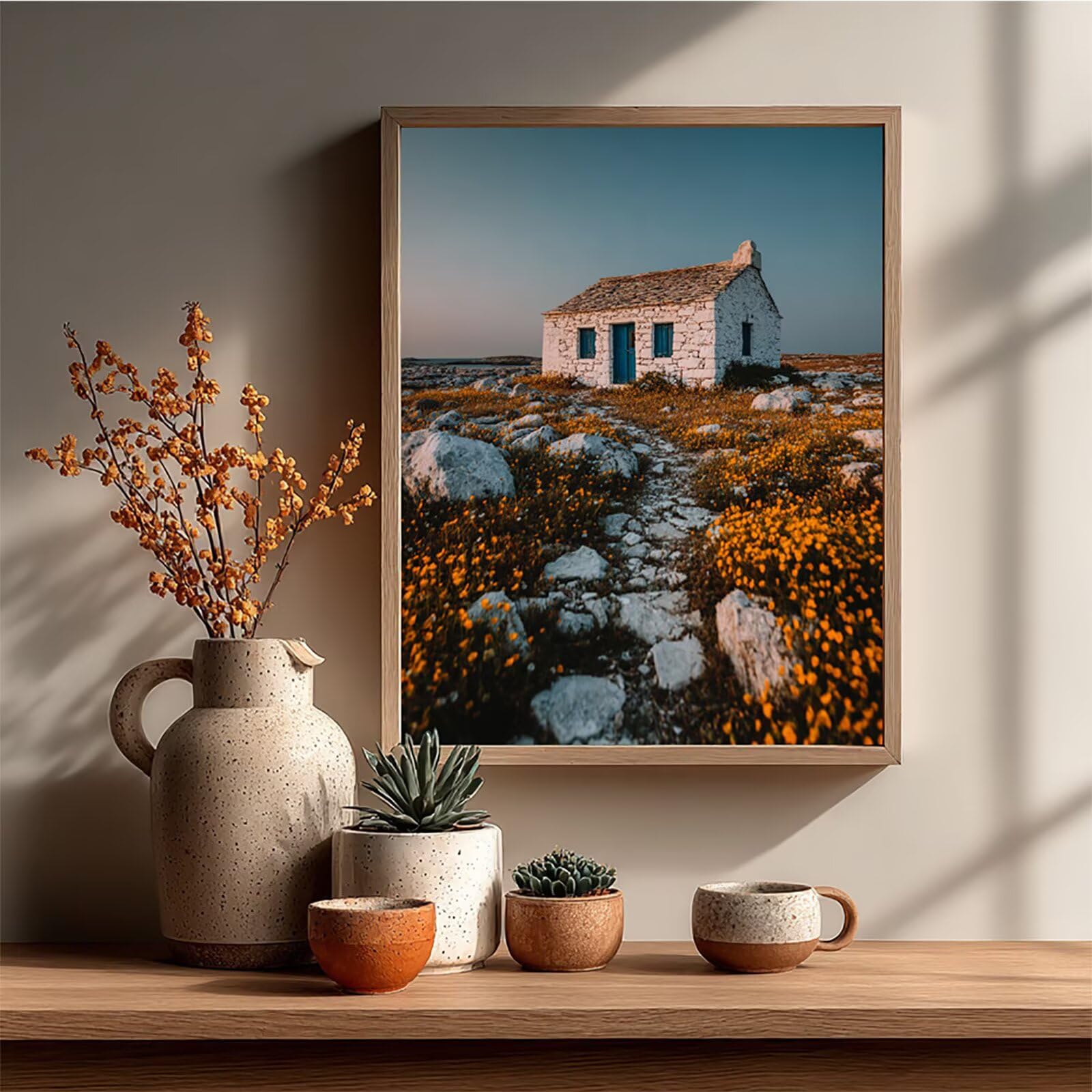 Cottagea DIY Pintar por Numeros Adultos, Paisaje Pintar por Numeros Niños, Cuadros Manualidades Adultos Kits, DIY Paint by Numbers con Pinceles y Pinturas Acrílicas, Primavera Regalo, 50x70cm K-4897