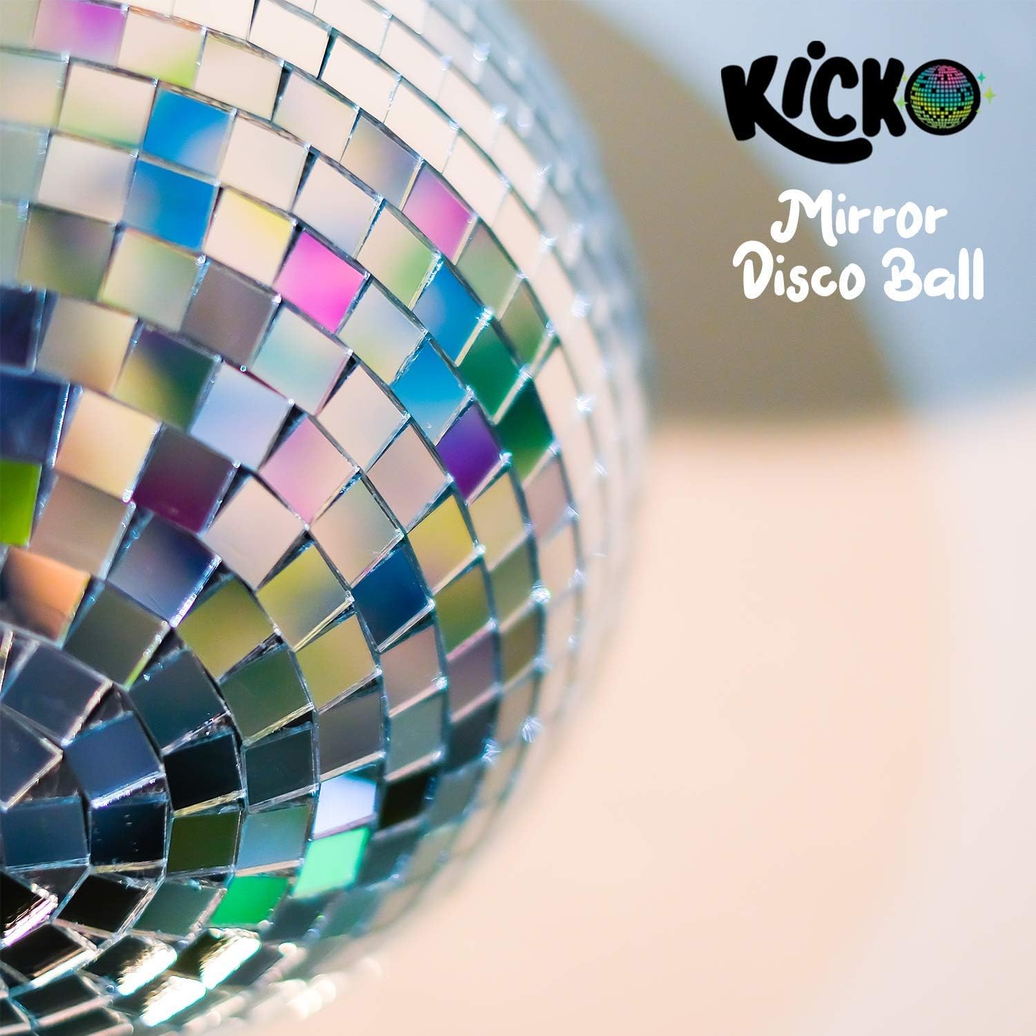 Kicko Mirror Disco Ball - Cool and Fun Silver Hanging Party Disco Ball – 8 Inch Party Decorations, Party Design, Dance and Music Festivals