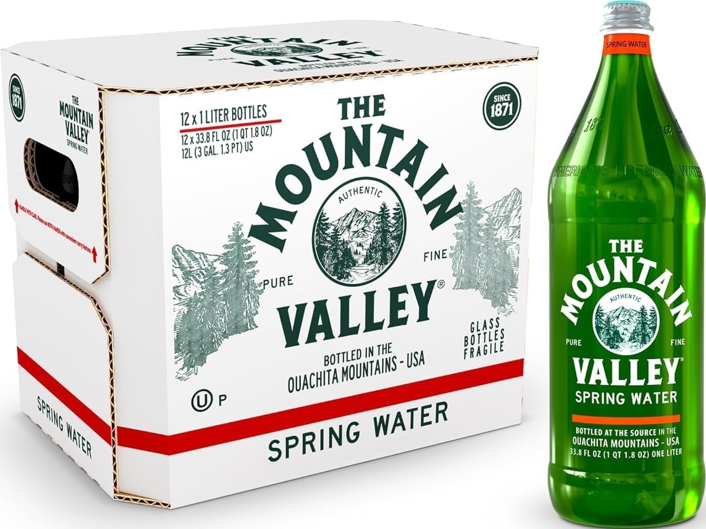 Mountain Valley Water Spring Water 12 Pack, 1 LT