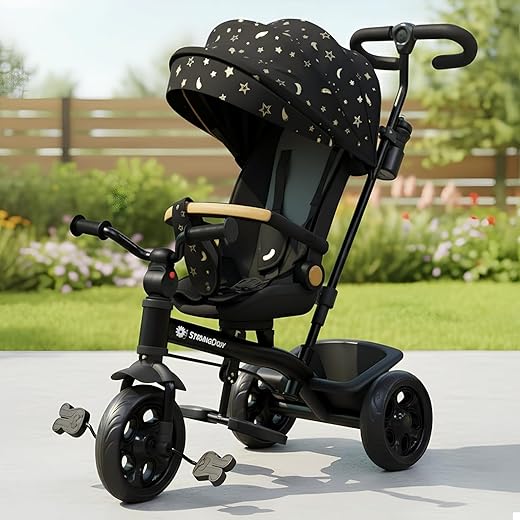 StarAndDaisy Kids Cycle for 2–5 Years Boy &amp; Girl/Tricycle with EVA Wheels, Bell &amp; Basket/Baby Cycle 30 Kg Capacity, 3-Poin