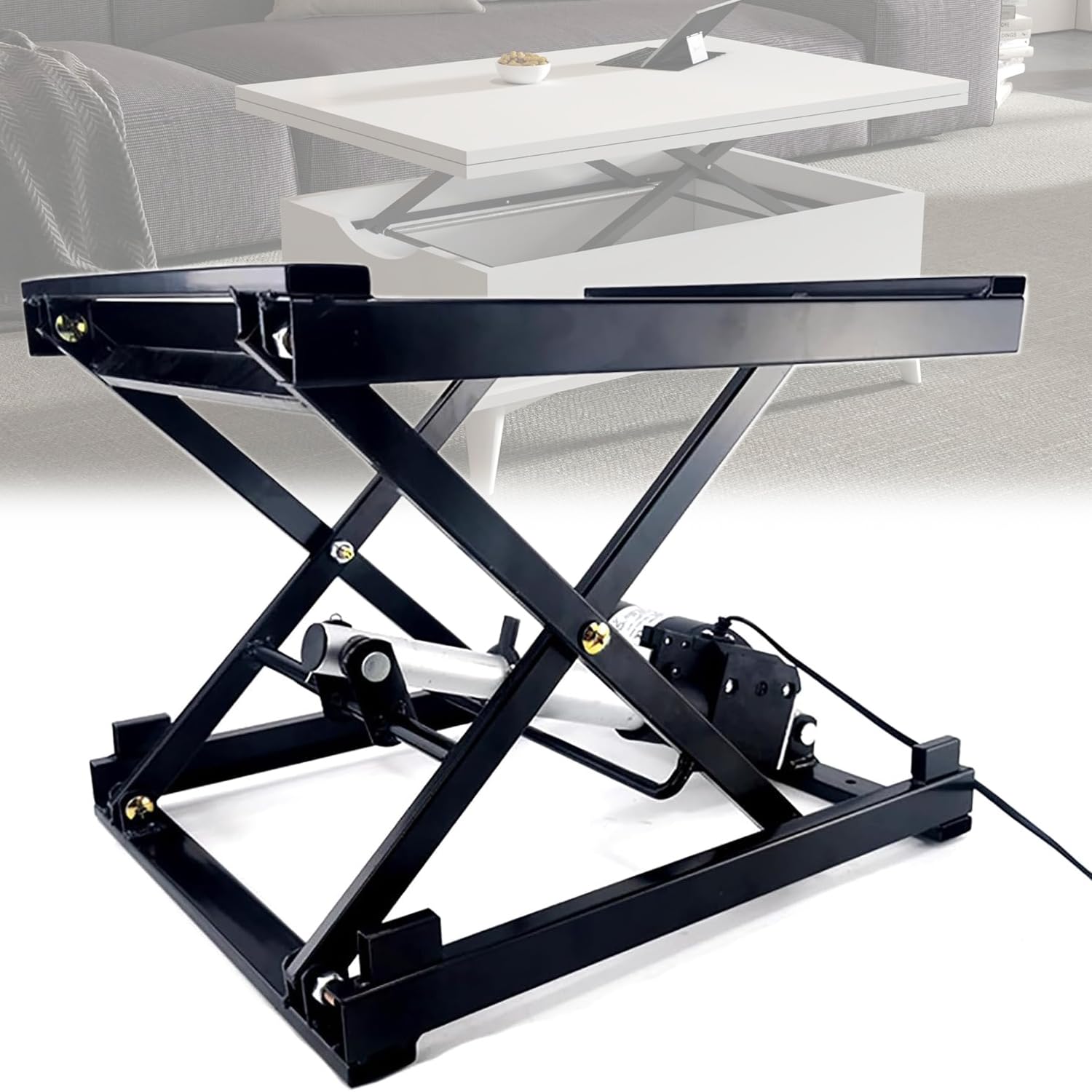 Tavolo elevatore elettrico regolabile in altezza 100-300 mm, capacità 60 kg, tavolino da caffè con telecomando, perfetto per casa, ufficio e spazio di lavoro, design moderno