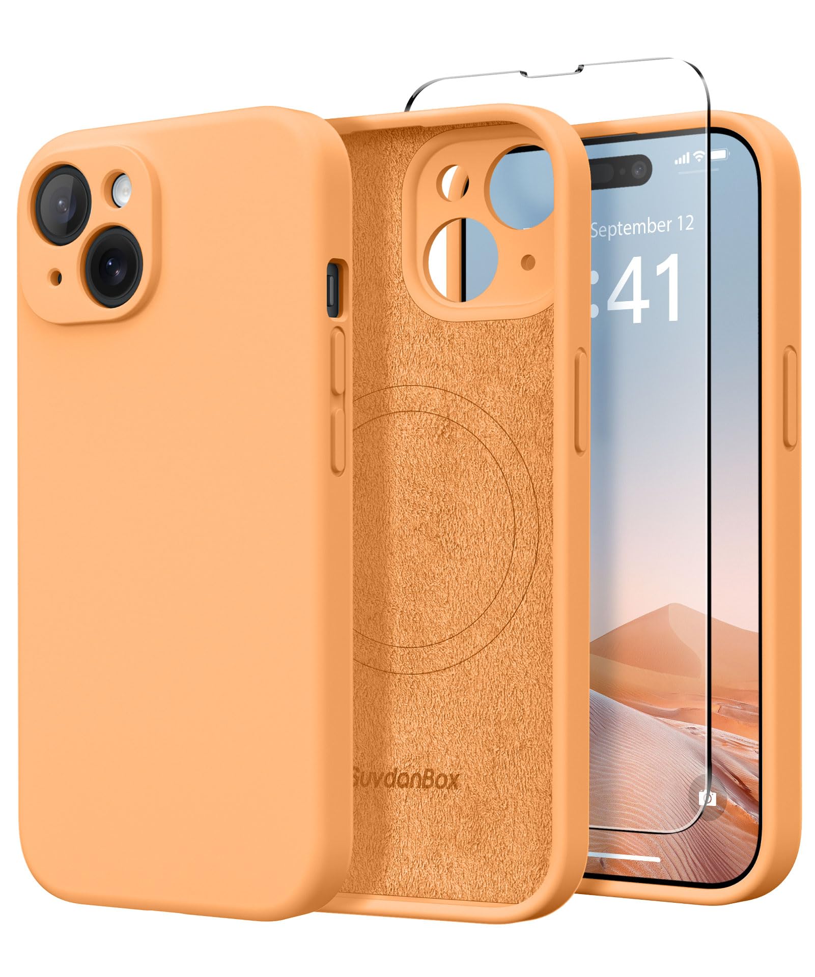 Magnetic for iPhone 15 Case Silicone Cantaloupe