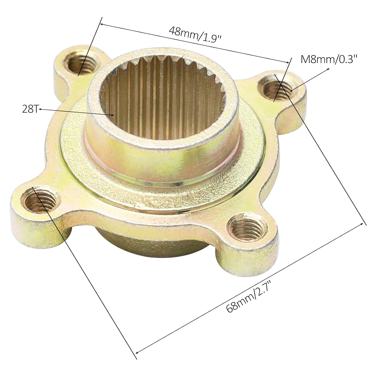 420 48mm 37T Rear Chain Sprocket & Hub Adapter for 32" Axle Go Kart ATV Quad Buggy 4 Wheelers DIY Mini Bike Drift Trike Golf Cart