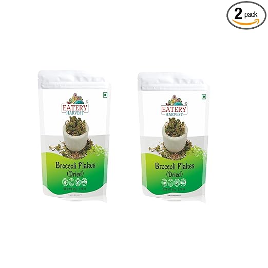by Saipro Dried Broccoli Flakes 100 g (50 g*2 packs) Premium Dehydrated quality| For Soups, Baking, Cooking For Cheese Broccoli soup, Broccoli Seasoning | No added Sugar| No additives