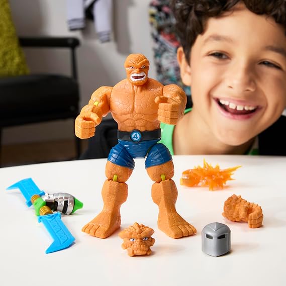 MixMashers Marvel’s The Thing Customised Avengers Mix-And-Match Deluxe Action Figure & Accessories, 12-cm-scale (5 inch) Super Hero Toys for Children, Ages 4+, Orange