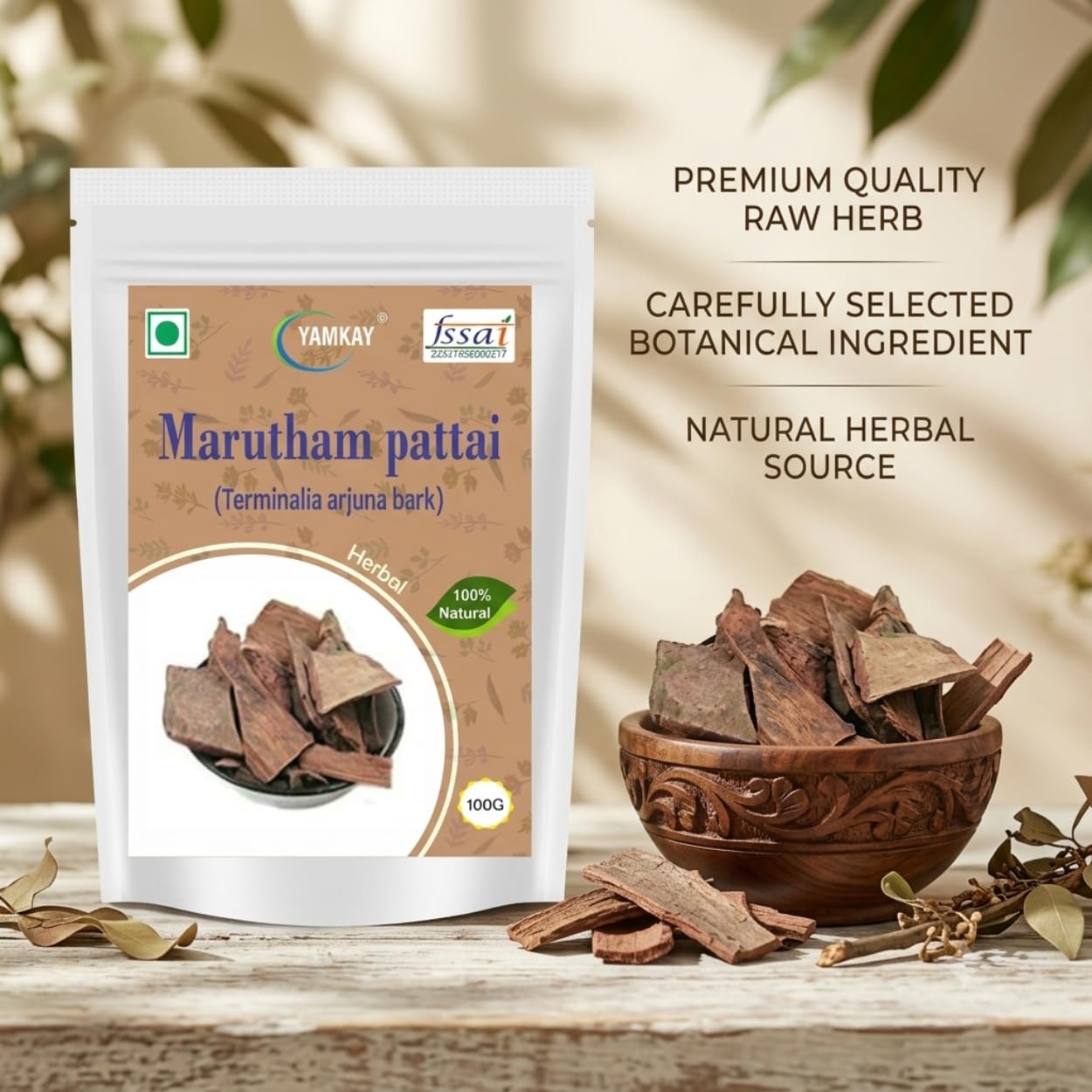Yamkay Terminalia arjuna bark Marutham pattai Neer Maruthu Thella Maddi 100 gm — Amazon image 9