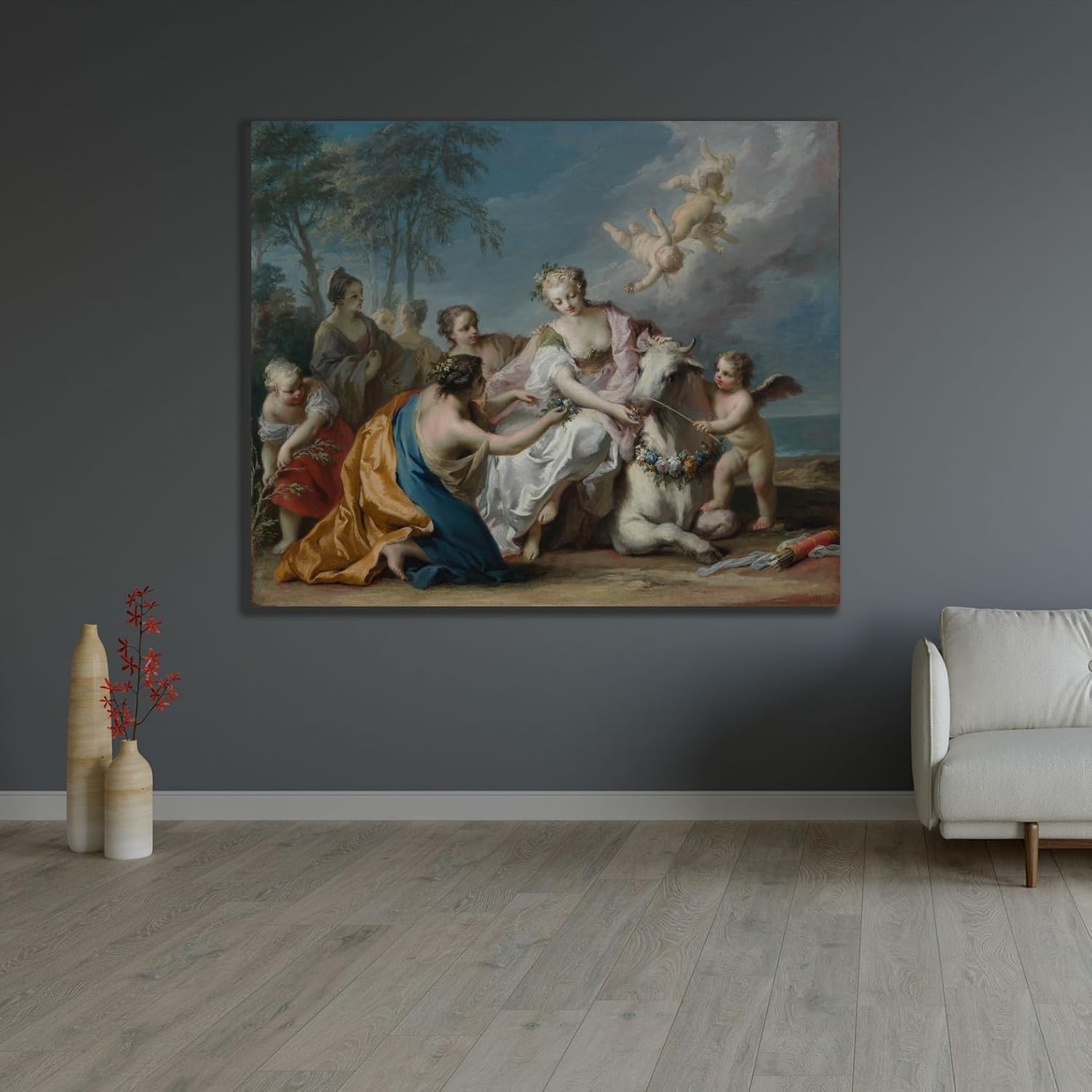 ArtDirect The abduction of Europa (1740-1745) Unframed Art Print Giclee Poster by Jacopo Amigoni - Ready for Framing with Customization Sizes 10x8, 13x11, 19x16, 29x24, 44x36 and 58x48 inches