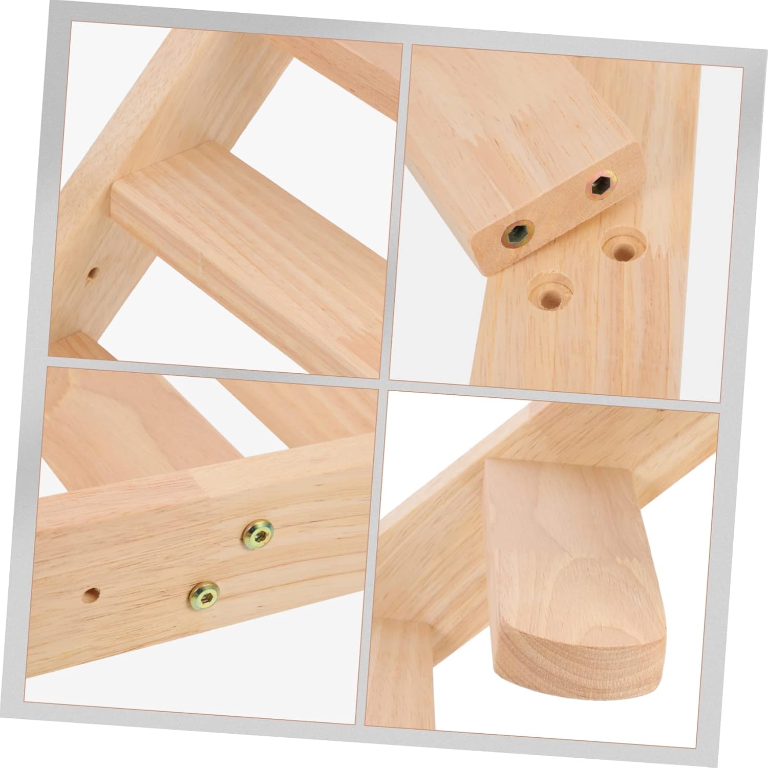 TOYANDONA Wooden Cat Wall Shelf Indoor Cat Climbing Steps Natural Wood Furniture Multi-Level Design for and Kittens