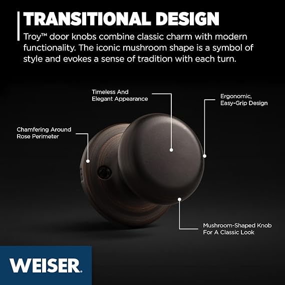 Weiser GA12 T11P Lock Knob, Dummy Welcome Home BRZ