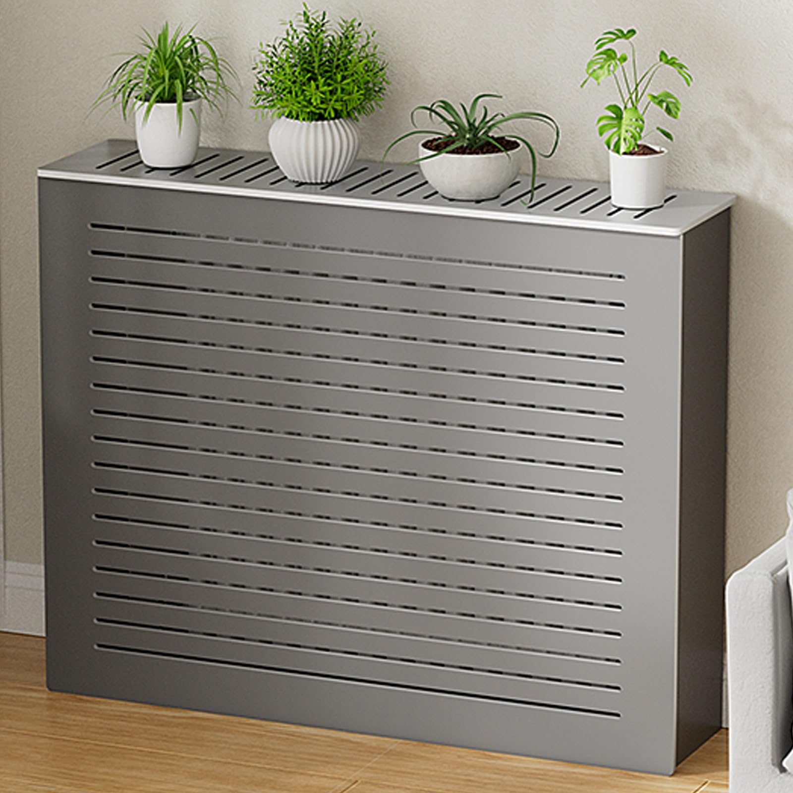 Moderne Heizkörperverkleidung mit Sto-Regal, PVC-Schrank für Wohnzimmer, Schlafzimmer und Flur, einfache Installation, stabiles Design, 80 x 70 x 25 cm
