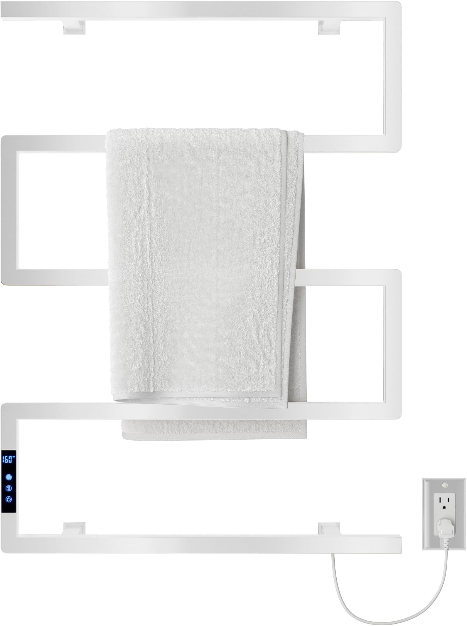 Voltaire 5-Bar Electric Towel Warmer in Matte White