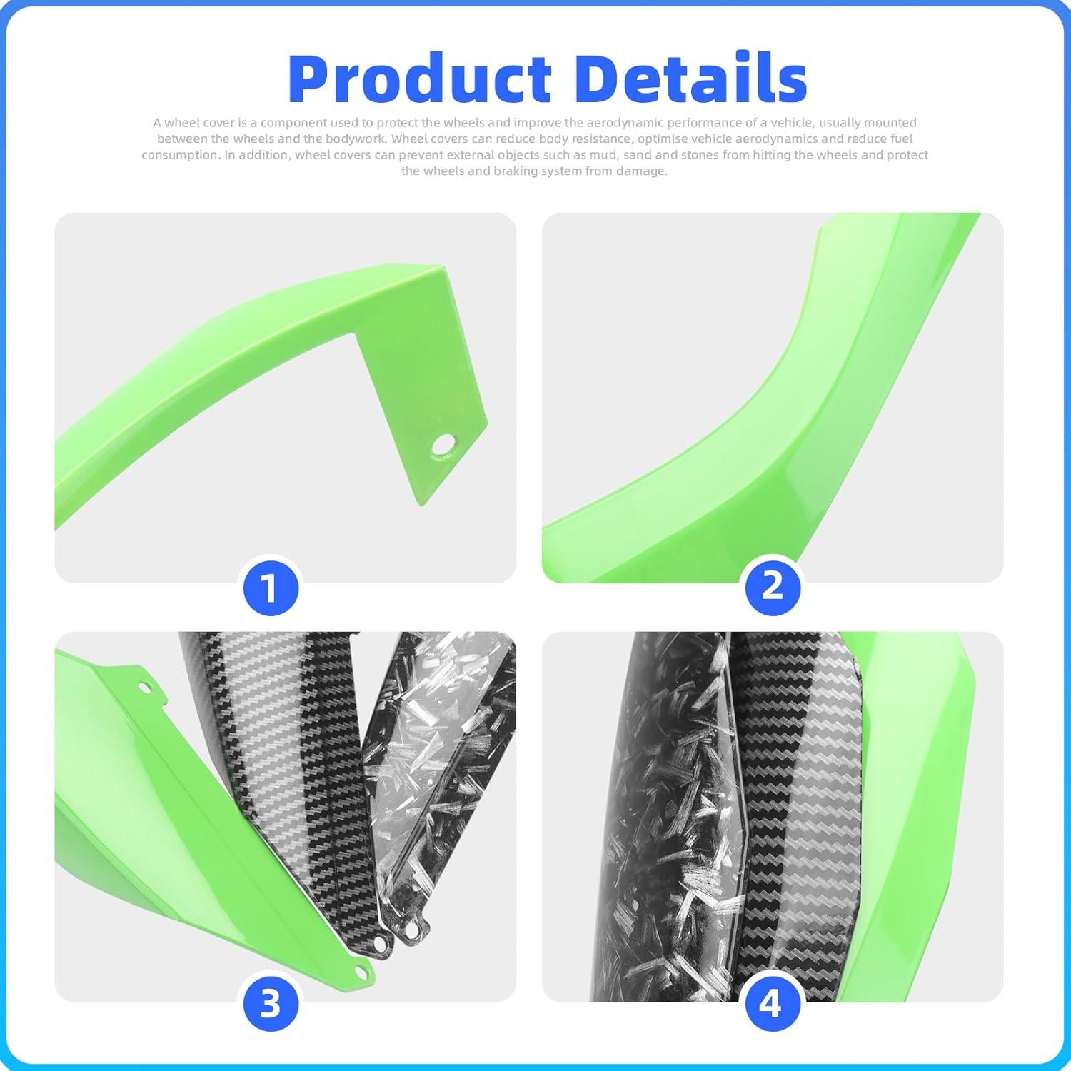 Motorcycle Rear Tail Wing Rear Spoiler Aerodynamic Winglet Fairing Kit for Kawasaki ZX-25R ZX-4R ZX-4RR 2020-2025 ZX4R ZX4RR 25R (Bright Black)