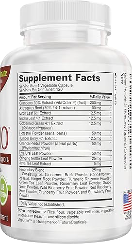 Miniatura 2 de Kidney-Pro: con 21 suplementos de salud renal en 1 fórmula (soporte total del riñón), 120 cápsulas.