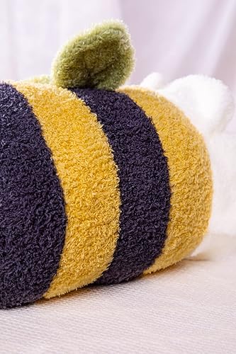 Miniatura 3 de Peluche de abejorro mullido de 13.9 pulgadas, pulshies de abeja de miel con cara linda y alas blancas, juguete de peluche de abejorro de abejorro