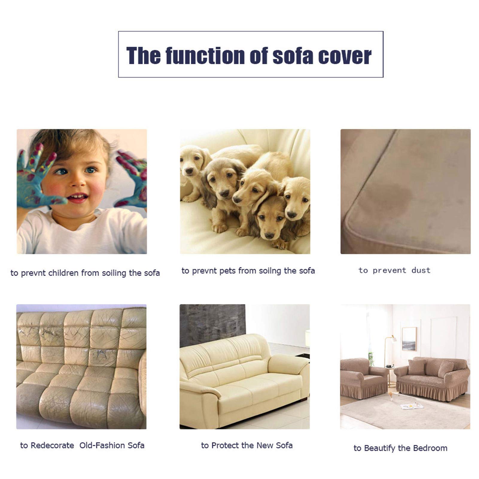 Sofa Überwürfe Sofabezug Stretch elastische Sofahusse Sofa Abdeckung, für Wohnzimmer Protector für Hunde Haustiere, in Verschiedene Größe und Farbe (P,1 Sitzplatz)
