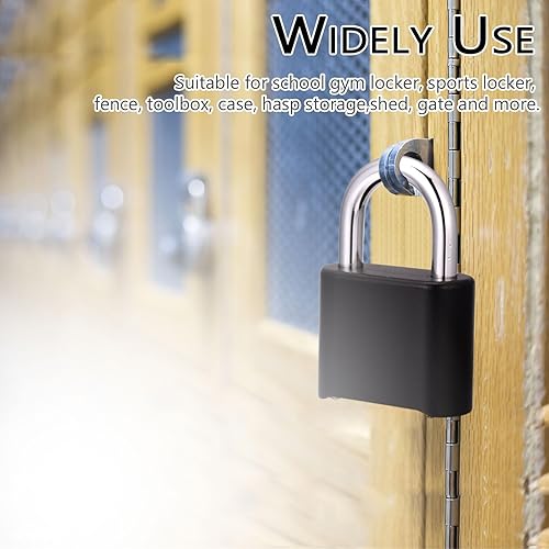 Miniatura 8 de V-Resourcing Candado de combinación resistente de 4 dígitos para exteriores para casillero de gimnasio escolar, casillero deportivo, valla, caja de