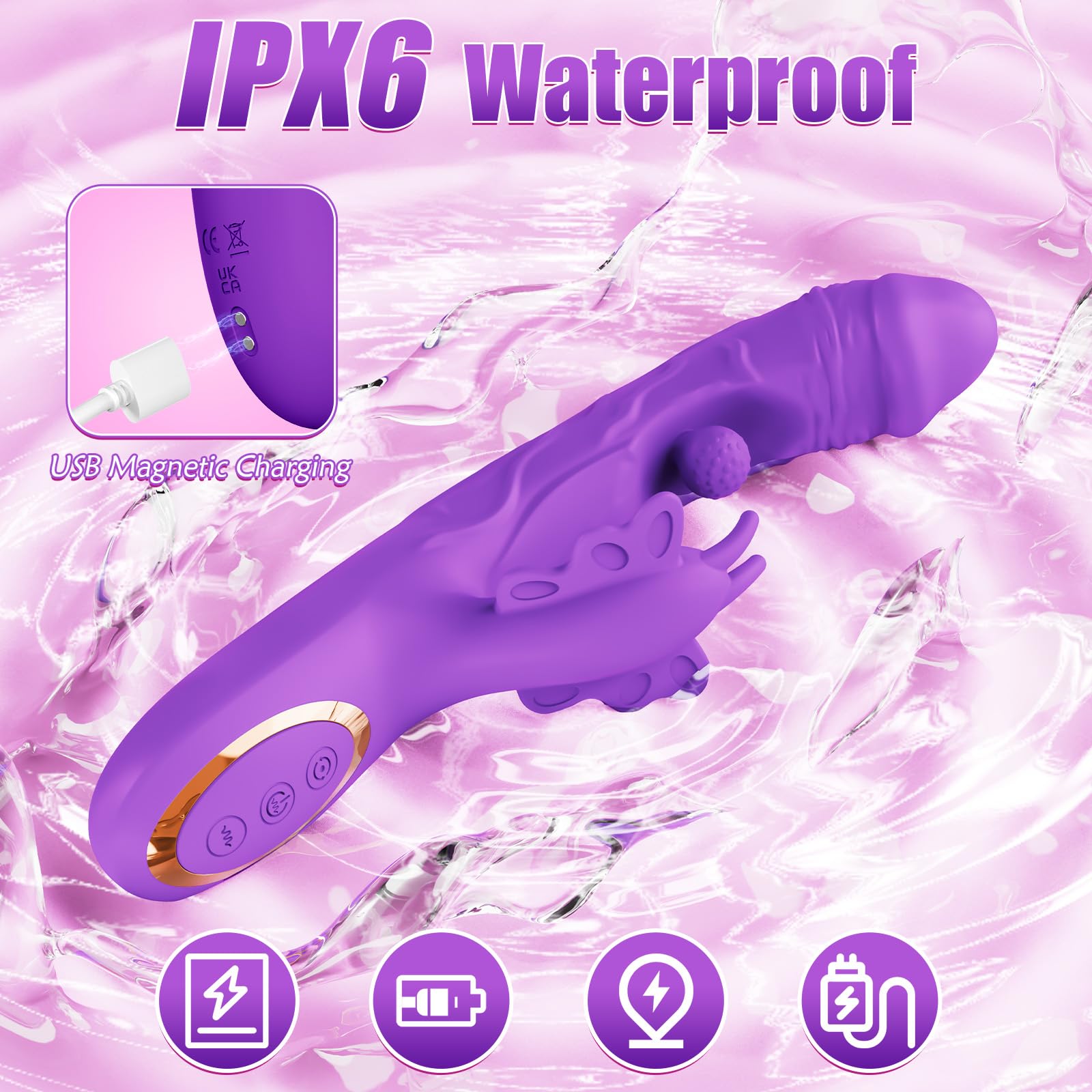 Vibratore 3 in 1 — Vibratore professionale — Articoli erotici, vibratori — Vibratore con funzioni di rotazione, vibrazione e massaggio del punto G — Dildo