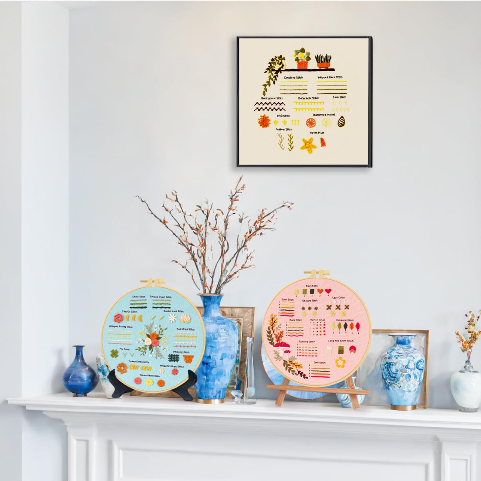 Embroidery Kit for Beginners - 3 Sets, Hoop Included -6 Embroidery Kit for Beginners - 3 Sets, Hoop Included -6