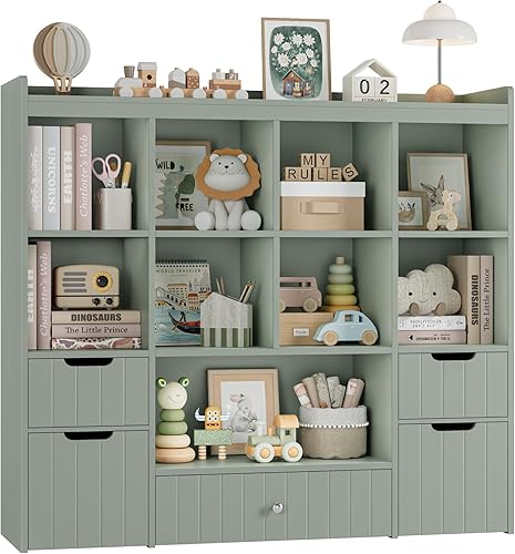 HORSTORS Organizador de almacenamiento de juguetes para niños de 48 pulgadas de ancho, baúl grande de almacenamiento de juguetes con contenedores