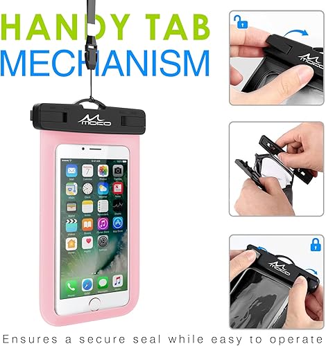 Miniatura 9 de Moko - (2 unidades) Funda con accesorios para dispositivos, universal, resistente al agua, con brazalete y correa para el cuello, hasta 6 pulgadas.,