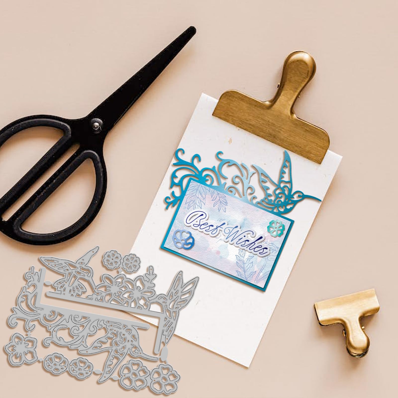 GLOBLELAND Hummingbird Corner Cutting Dies for DIY Scrapbooking Metal Hummingbird Frame Cut Dies Flower Die Cuts for Card Making Embossing Photo Album Craft Decor - Image 4