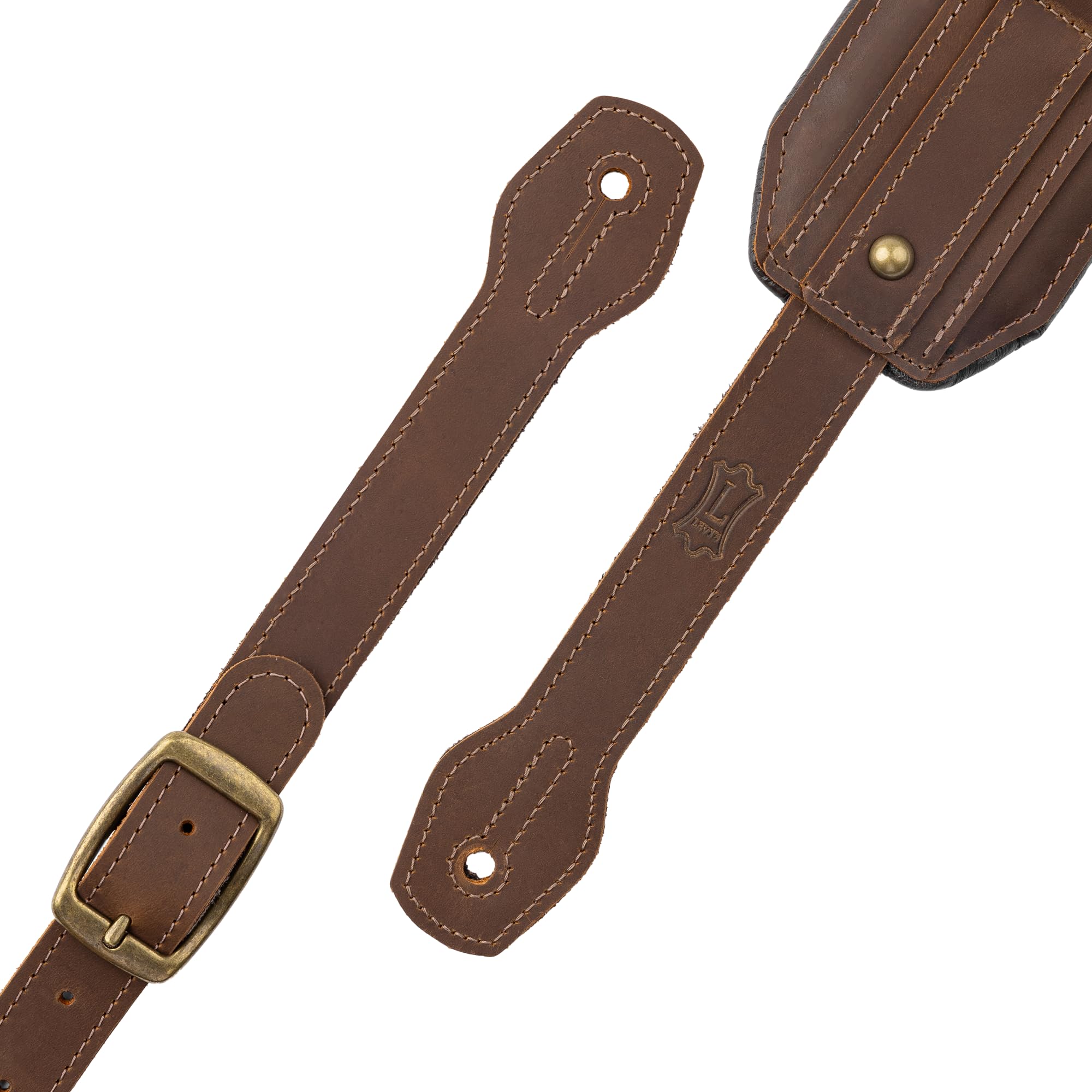 Levy's Correa para guitarra Leathers Apex Series de auténtica piel Crazy Horse, ancho 7,6 cm, marrón (MCH11APX-BRN)