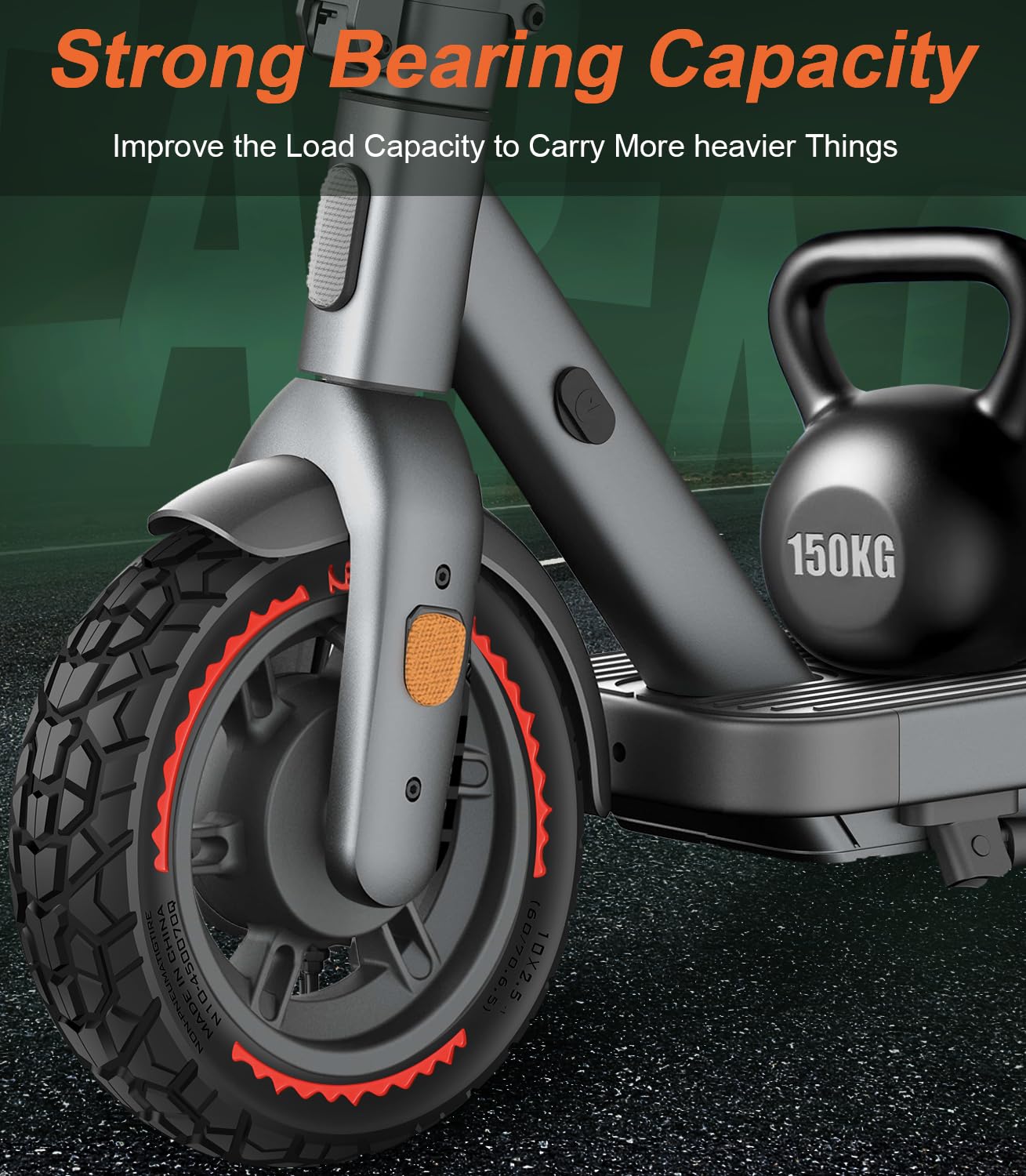 BANGTING 2PCS 10x2.50-6.5 Ruedas Maciza Antipinchazos para Patinete Electrico - 60/70-6.5 Neumático Tubeless, 10x2.50 Fuera de Carretera Llanta Para Ninebot G30 Serie y Xiaomi 5/5 Pro/5 Max (Rojo)