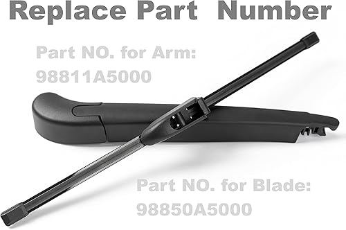 Miniatura 3 de EASIMOR Limpiaparabrisas trasero con brazo de repuesto para Hyundai Elantra GT i30, limpiaparabrisas trasero, repuesto para ventana trasera de