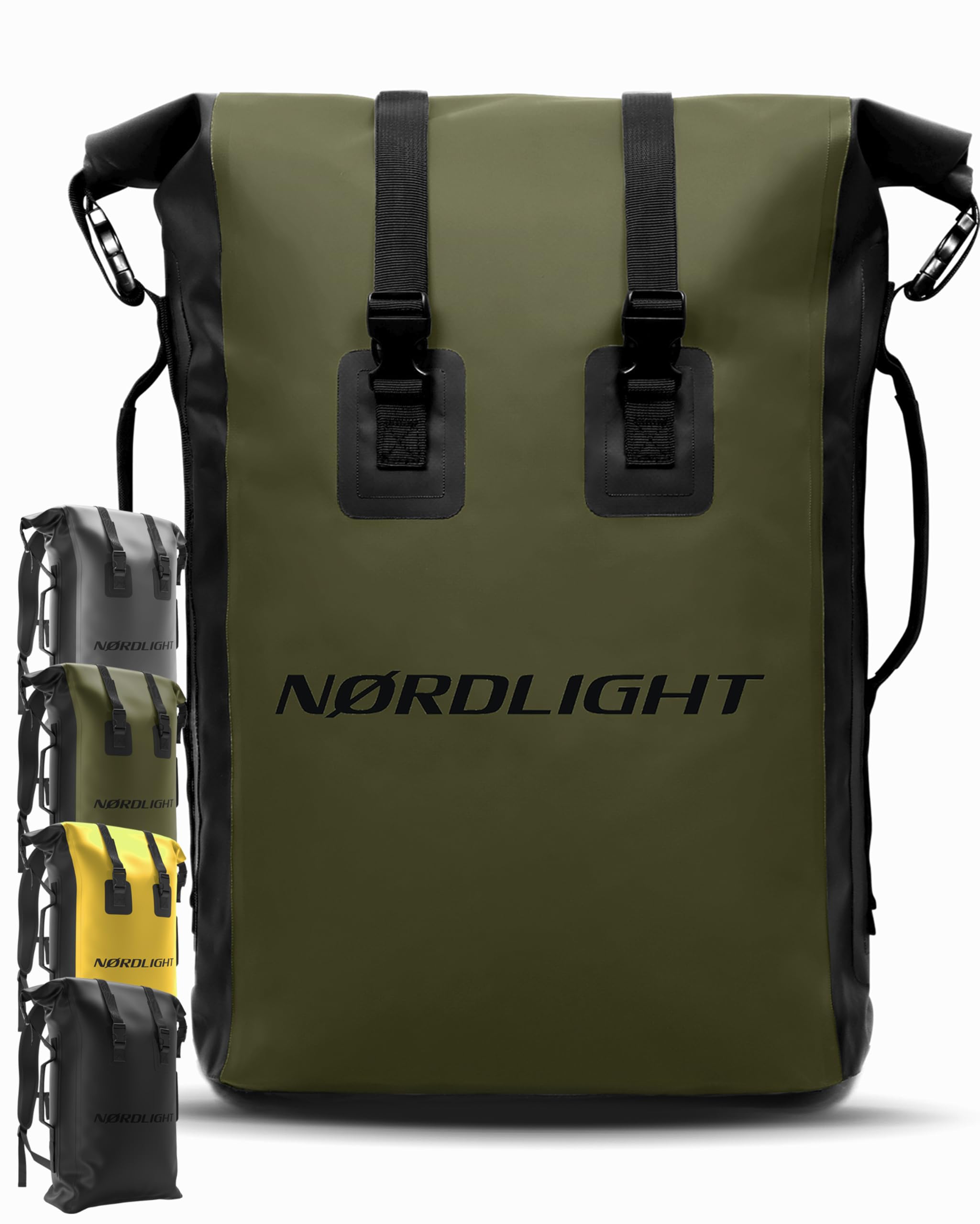 Nordlight Sac à dos étanche Dry Bag 35l - Roll Top Sac à Dos Avec Bandoulière Rembourrée, Sac à Dos Vélo, Sac à Dos Coursier, Trekking, Pêche
