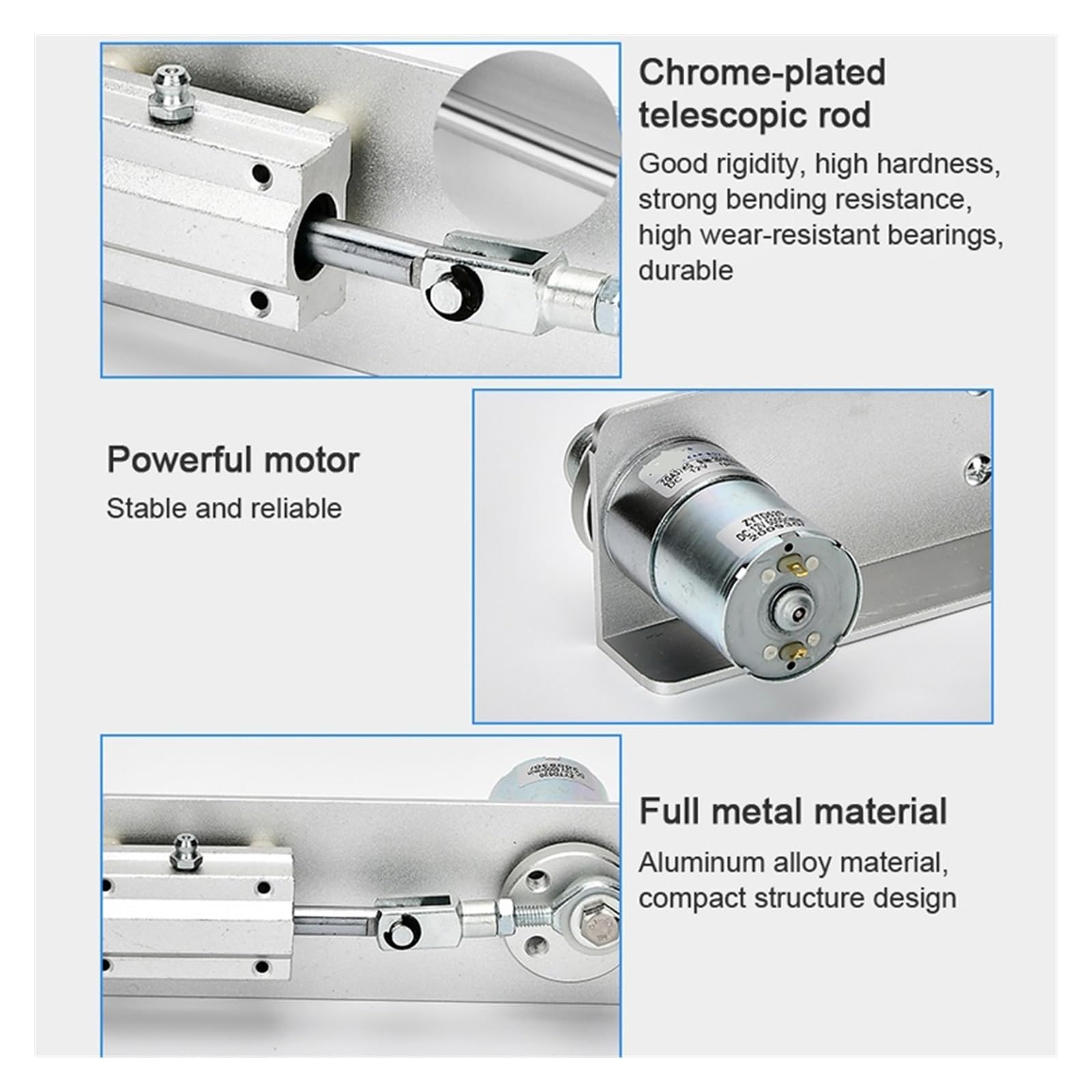 Mini attuatore lineare a ciclo alternativo DC 12V 15/20/25/30mm corsa con regolatore di velocità piccolo motore telescopico 10~1000 giri/min,Impiego pesante(1000 RPM)