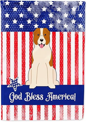Caroline's Treasures BB3044GF - Bandera patriótica de Estados Unidos para jardín de perro de Asia Central, bandera decorativa para patio exterior,