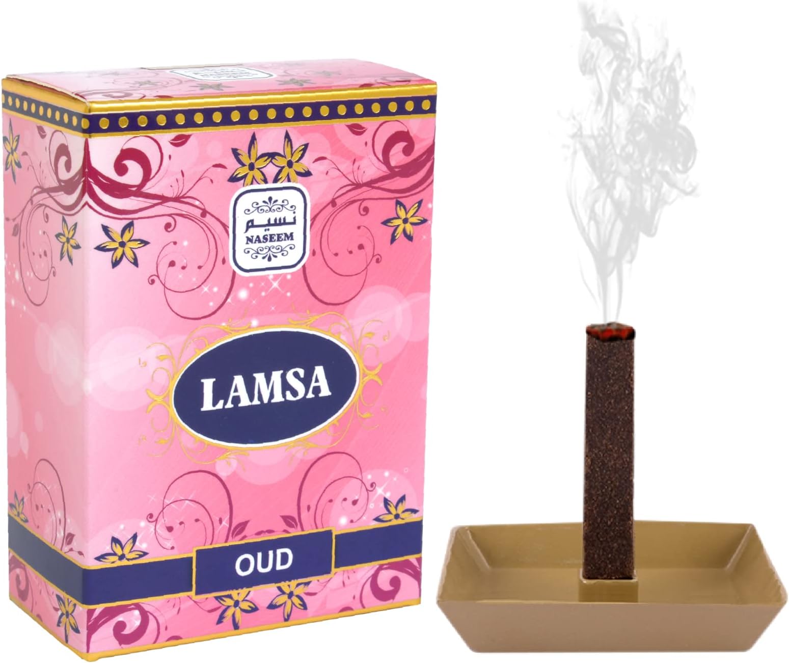 Naseem Lamsa Oud Stick 50 gm - Subtle Tone Unisex Eau De Parfum - Long Lasting Citrus & Floral Scent for Men & Women - Ambergris, Musk, Sandalwood Base Notes -