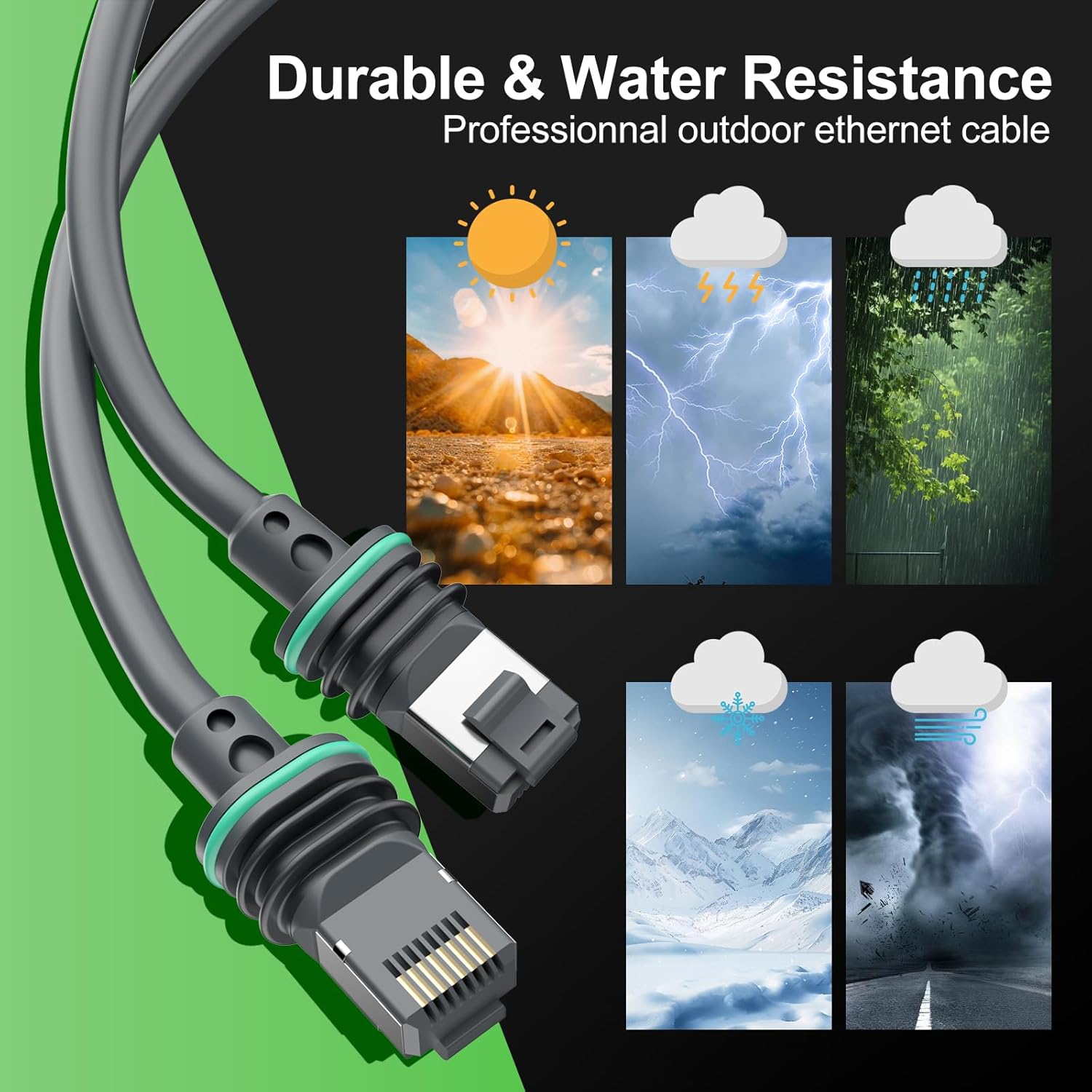 Starlink Gen 3 Cable 75FT/23M,linkoostar Replacement Standard V3 Cable for Starlink Rectangular Waterproof Extension Ethernet Cable Gen 3 Accessories