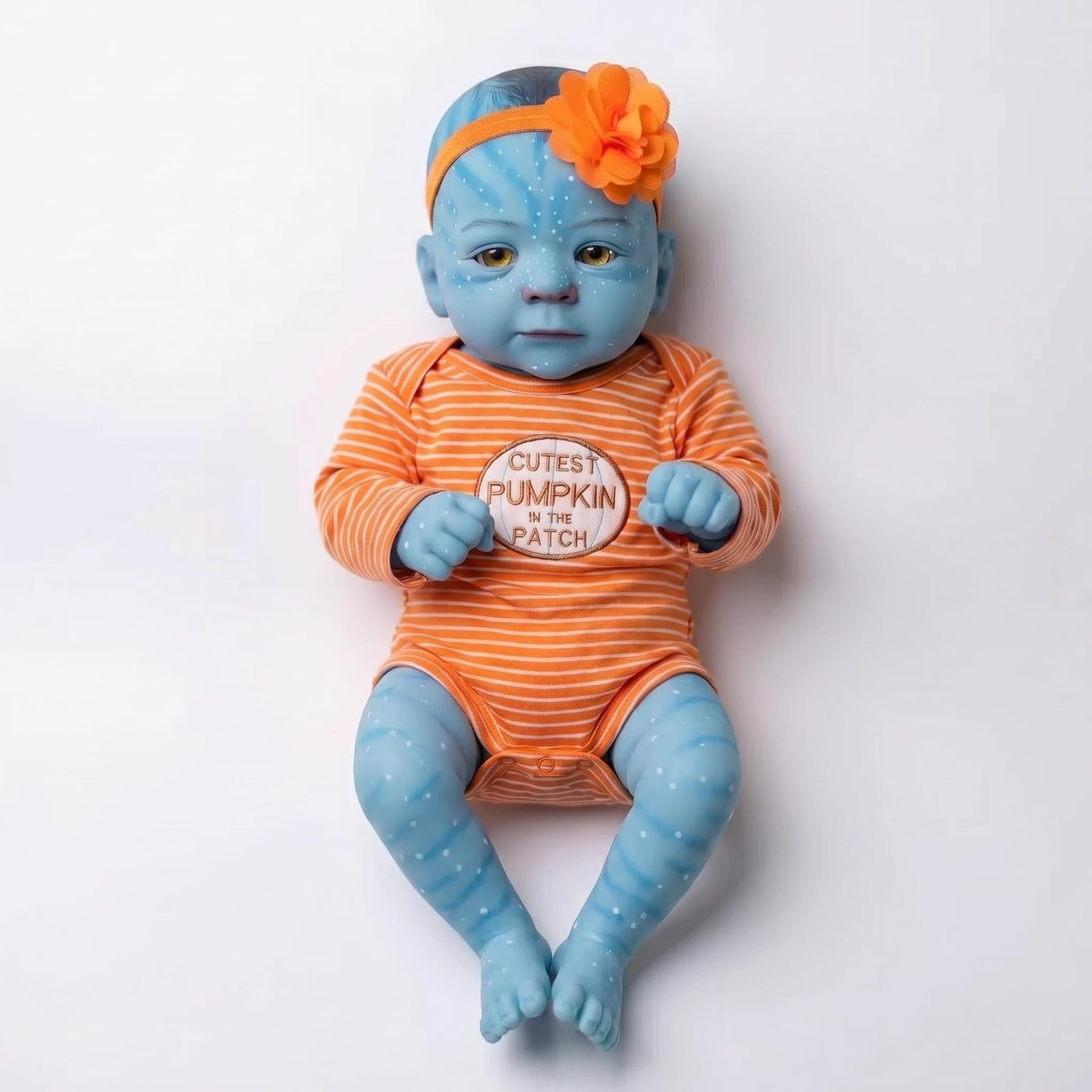 Pinky Reborn Muñecas Reborn Realistas 19 Pulgadas Ojos Amarillos Muñeca Elfa Recién Nacida Niña Avatar Juguetes Brilla en la Oscuridad