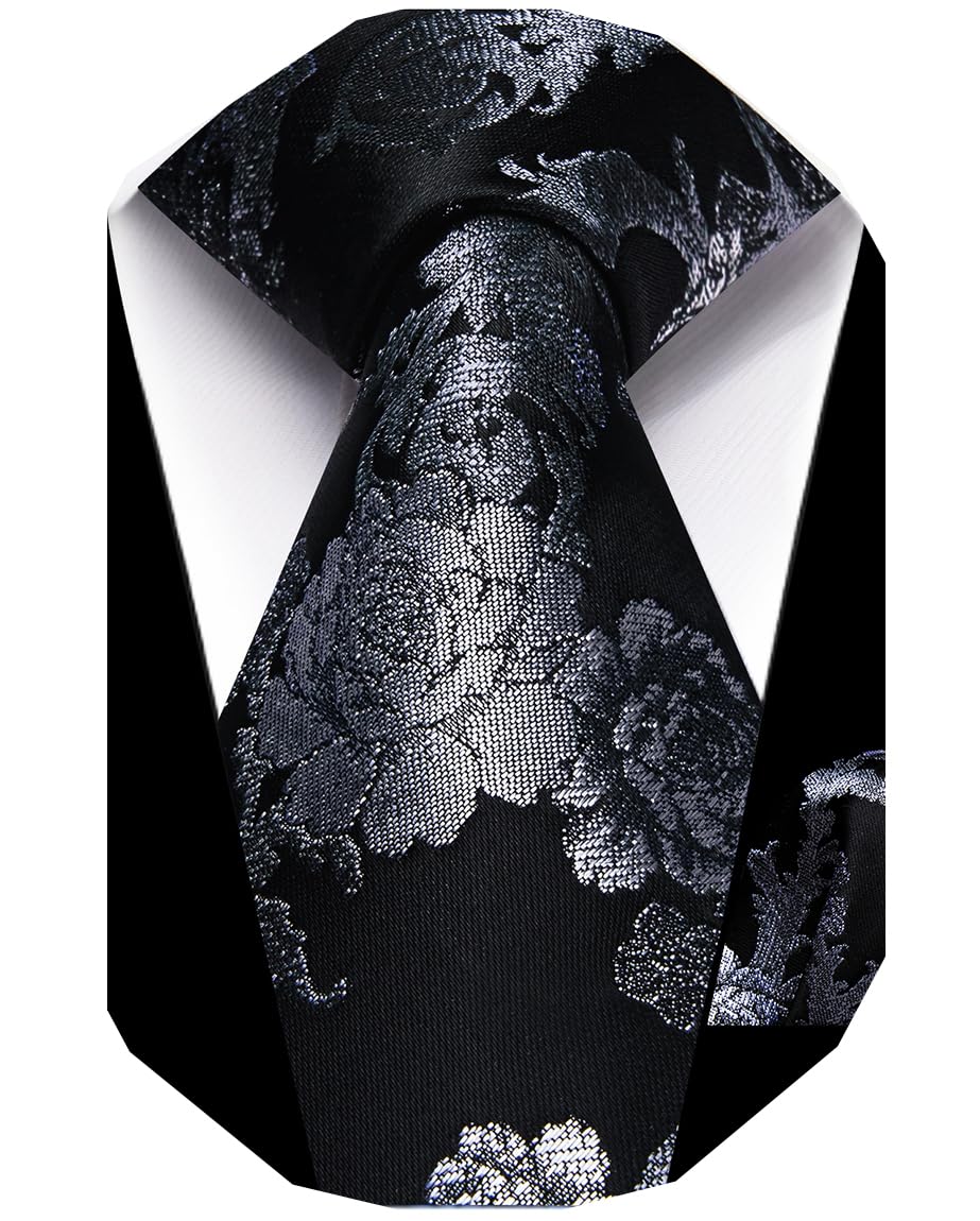 YourTies Boys Tie Silk Self Kids Necktie Pocket Square Set with Gift Box