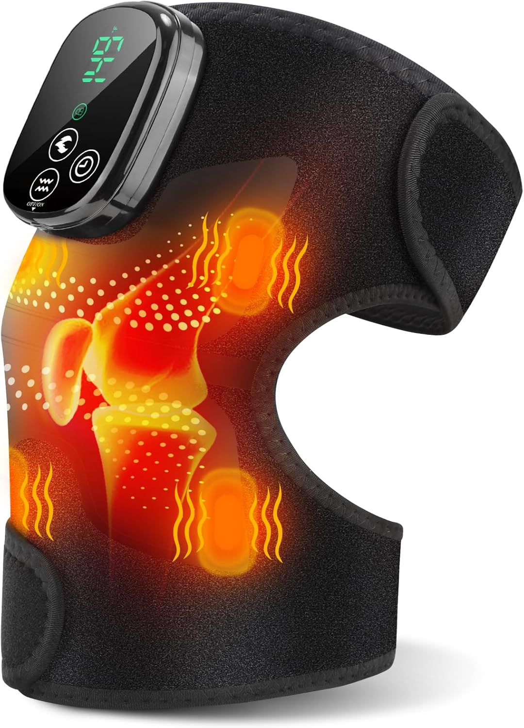 Upgraded Knee Heating Pad, Knee Massager with 5 Heat and 3 Vibration for Women and Men Joint Pain Relief, Electric Knee Warmer with 4 Motors, Ideal Gift Choice