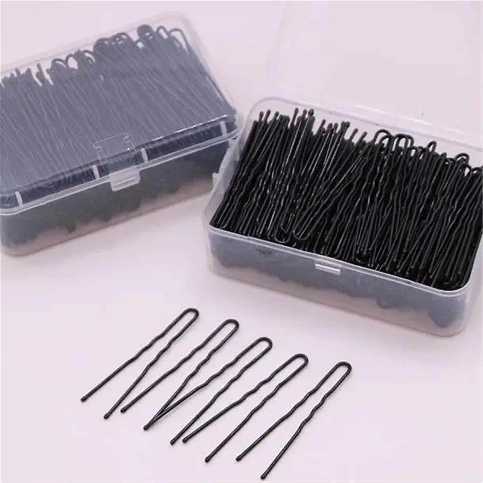 Horquillas para el pelo en forma de U, 1500 unidades onduladas en forma de U: horquillas de metal negro, herramientas de peinado para la creación de peinados de mujer (5 cm)