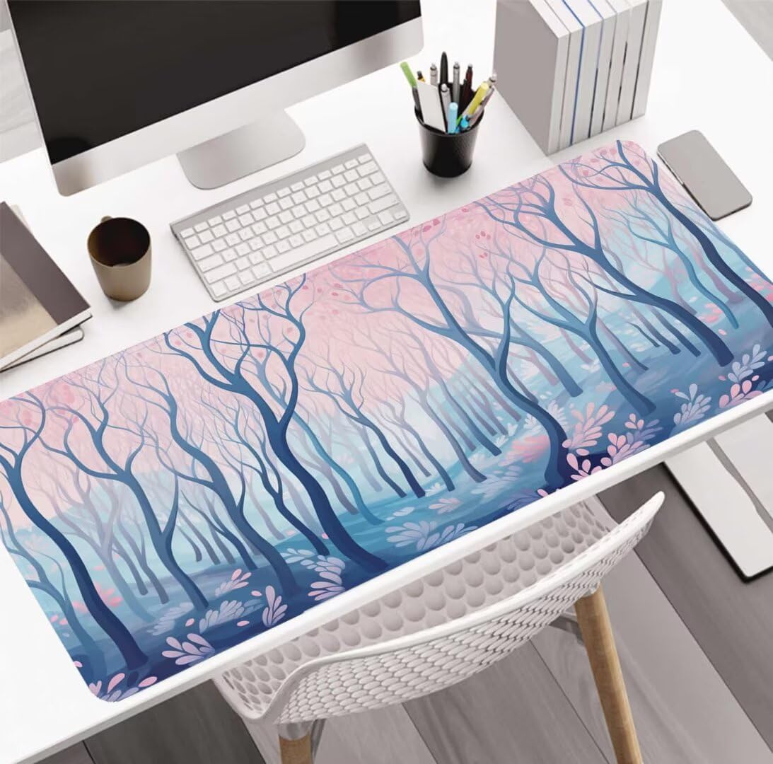 Alfombrilla Ratón Tree Art, Mousepad Alfombrilla Raton Gaming XXL 1600x800x4mm Mouse Desk Mat Gamer para Gaming, Tapete Escritorio Mujer Almohadilla Raton, Mouse Pad Base de Goma Antideslizante S-1162