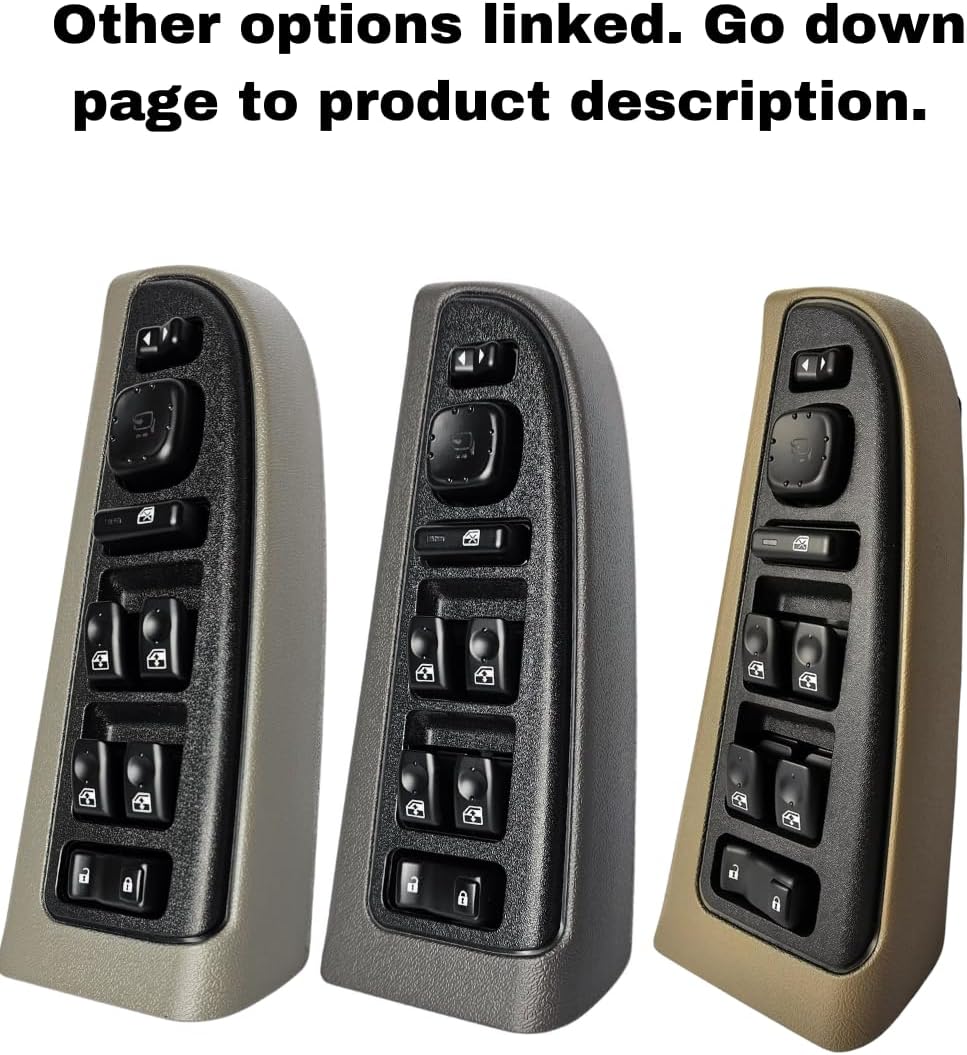 Window Master Switch for 2003, 2004, 2005, 2006 Chevrolet Silverado, GMC Sierra, Suburban, Tahoe, Yukon, Avalanche (Light Gray Crew)