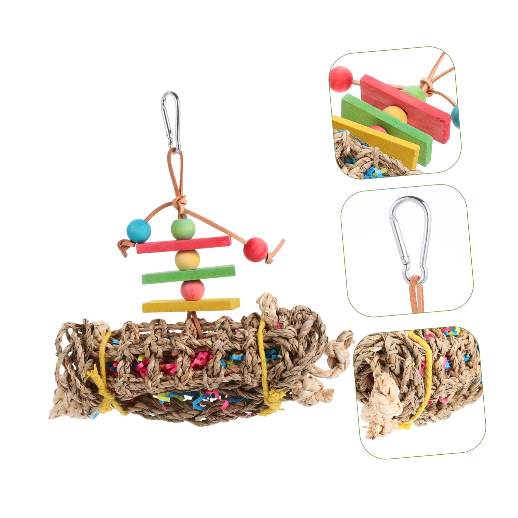 BESPORTBLE 3pièces Jouet à Mordre Suspendu pour Oiseaux Accessoire pour Perroquets Et Oiseaux Jouet Réconfortant Et pour Animaux De Compagnie