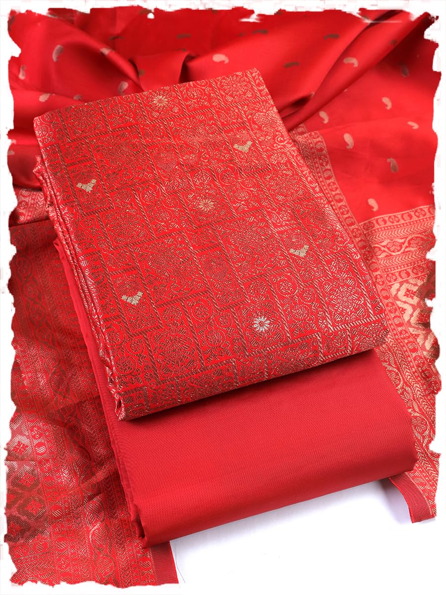 Sun Fashion And Lifestyle Silk Unstitched Frabic Set - Salwar Suit With Stylish Dupatta (BZTBD223)