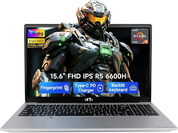 NIMO 15.6" AI-Creator-Laptop, 6-Core AMD R5-6600H 16GB RAM 1TB SSD FHD IPS