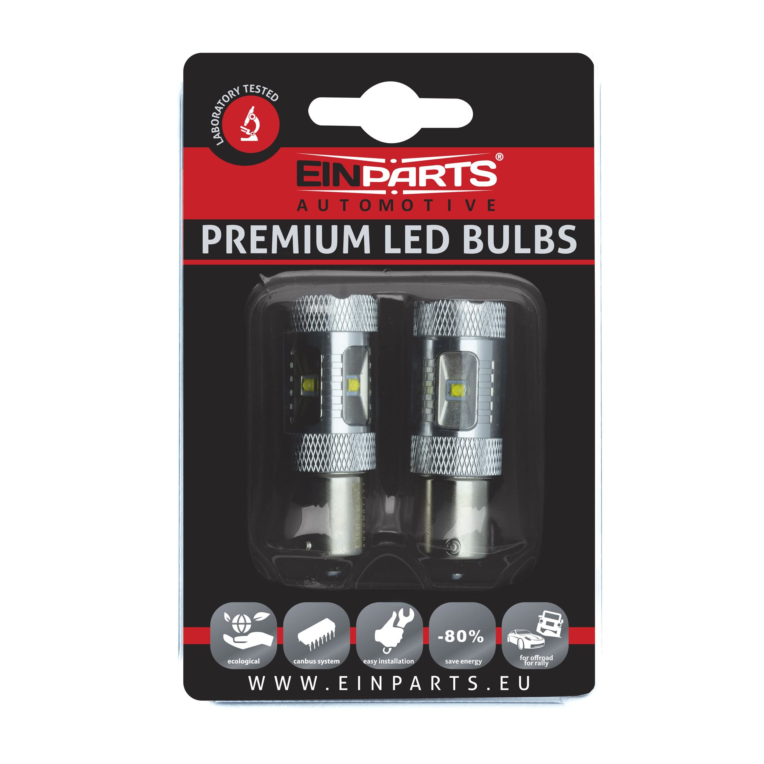 EinParts P21W LED Lampadine 6000K (Bianco) 12V per Auto 6 x CREE XT-E LED, BA15S