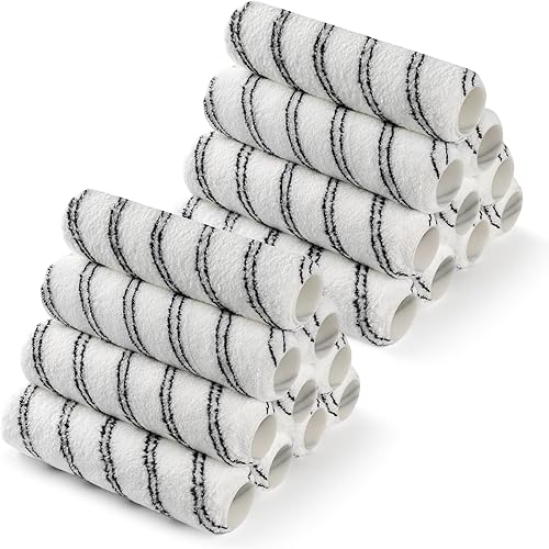 Miniatura 8 de Cubiertas de rodillo de pintura de microfibra CoatPro Twools, paquete de 24 cubiertas de rodillo de pintura de 4 pulgadas (3/8 pulgadas de napa),