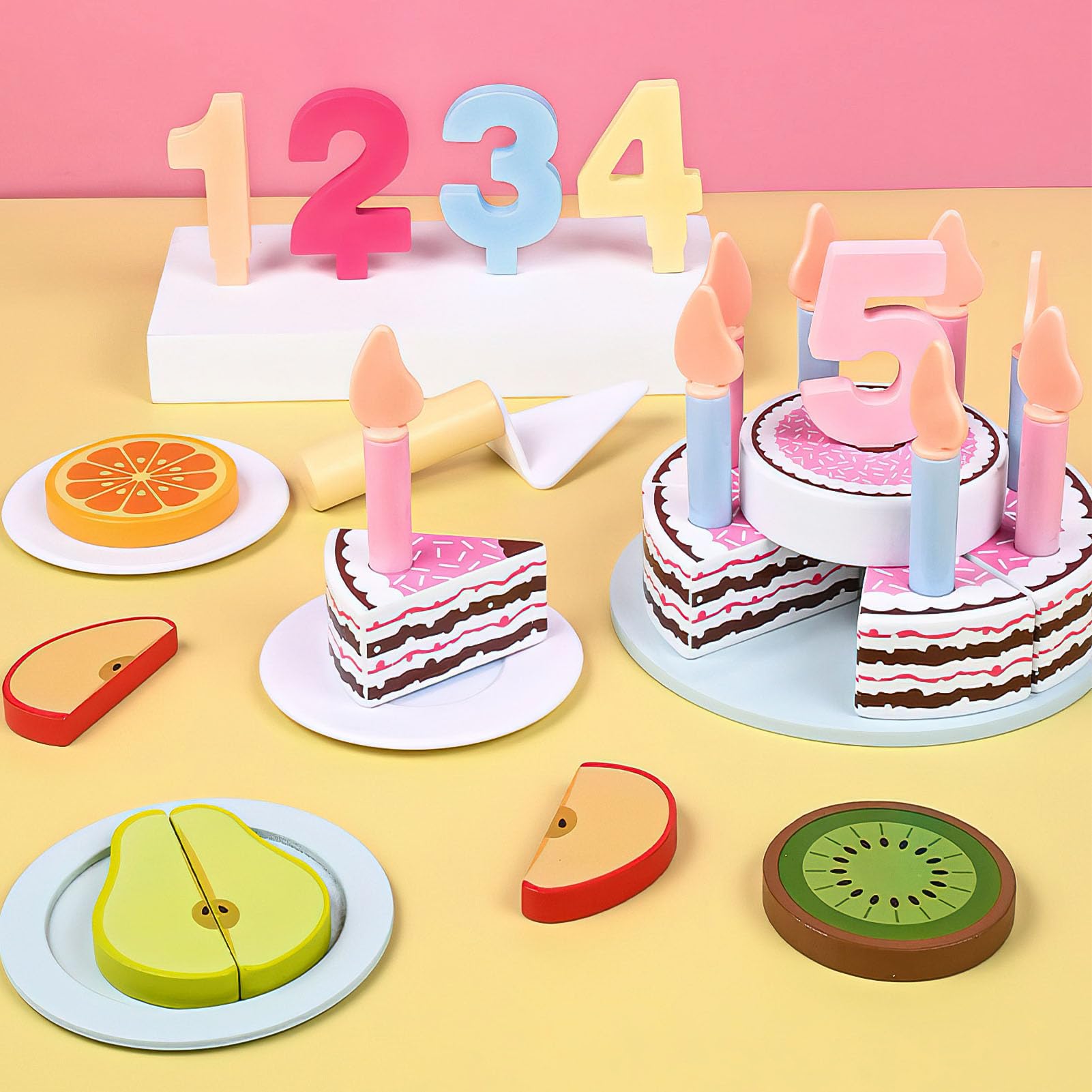 GAGAKU Jouet De Gâteau D'anniversaire En Bois, Jeu De Rôle à Faire