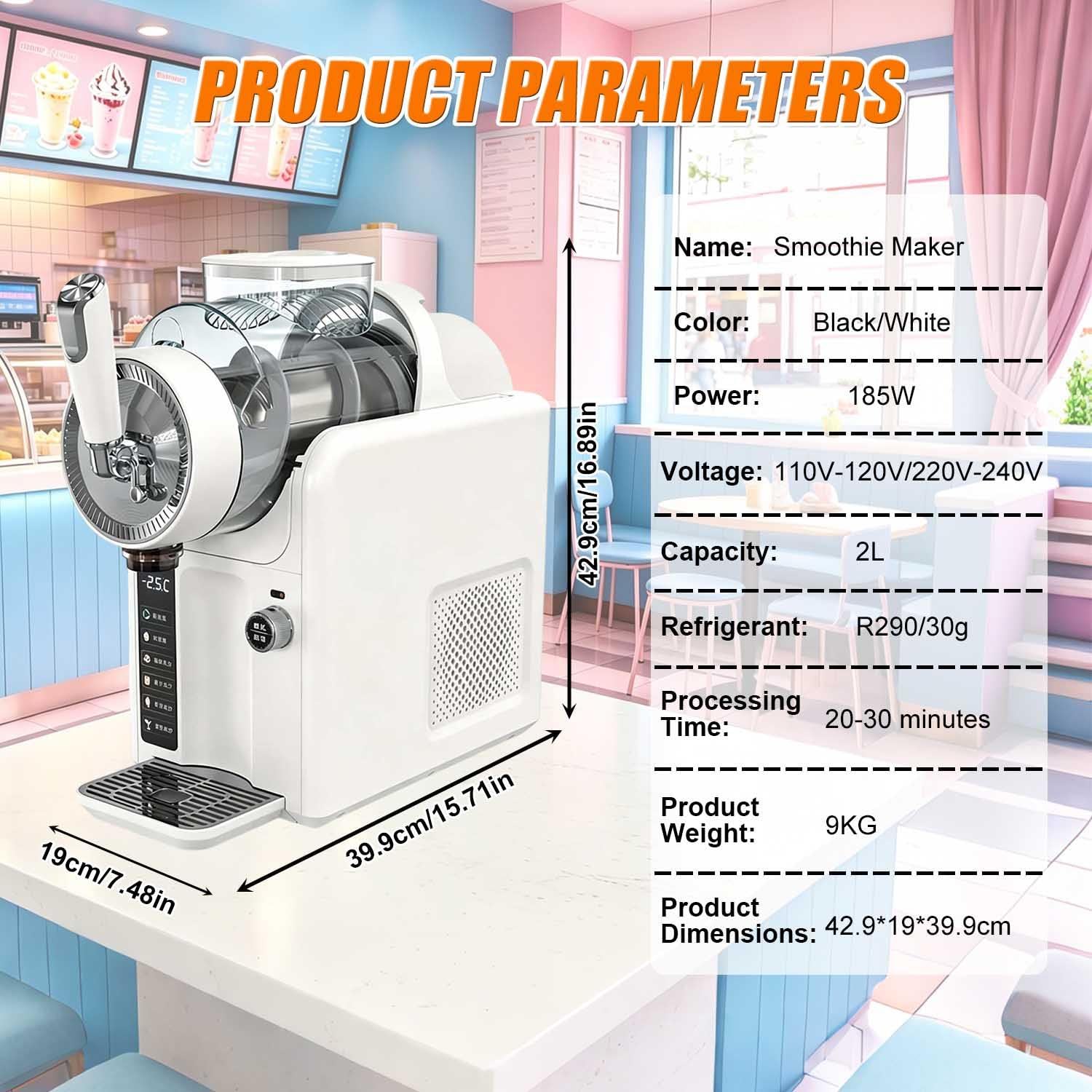 Macchina Per Gelato Soft, Macchina Per Gelato E Granita Con 5 Programmi: Gelato Soft, Granita,Frappé E Altro, Capacità 2 L,Pulizia Automatica, Non Necessita Di Ghiaccio,Ricettario Digitale white