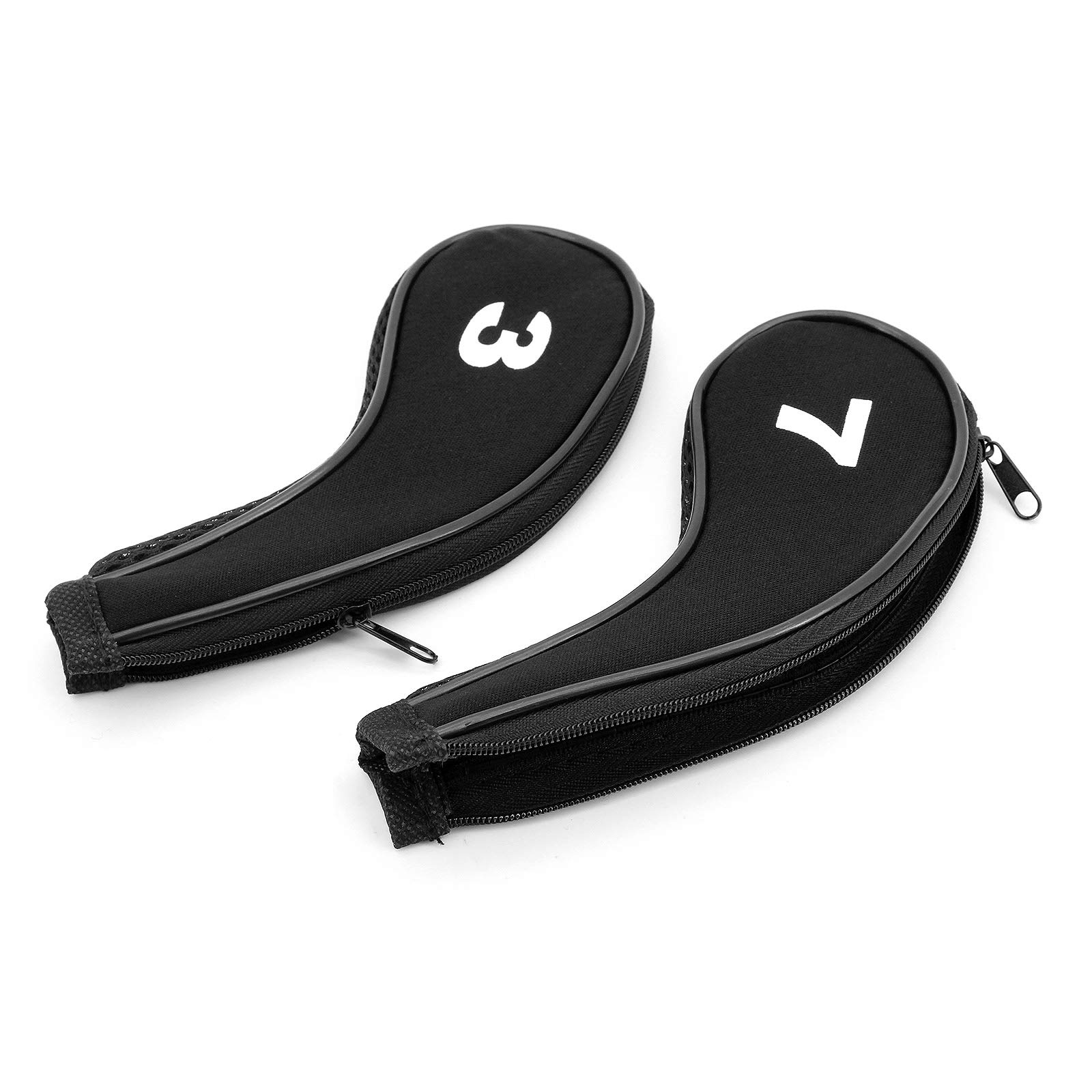 Coprimazze da Golf, 10 Pcs Collo Lungo con Cerniera Copri Mazze da Golf Set di Manicotti di Protezione Club Iron Head Covers Putter Set