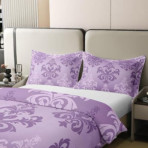 Miniatura 10 de Erosebridal Juego de ropa de cama de damasco negro 100 % algodón para adultos, funda de edredón barroca victoriana antigua, tamaño King, funda de